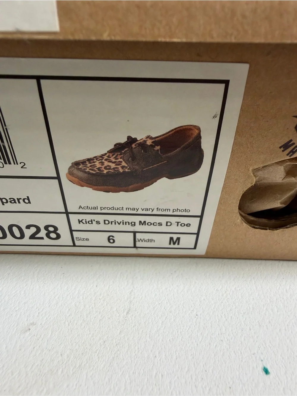 Twisted X Kids' Leopard/Cheetah Boat Shoe Driving Moccasins brown size 6